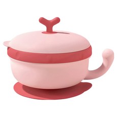 genki bebi 元氣寶寶 不鏽鋼吸盤保溫碗 316不鏽鋼內層碗, 顏色隨機, 1個