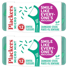 plackers 派樂絲 Micro 牙線棒 薄荷口味, 12支, 2盒