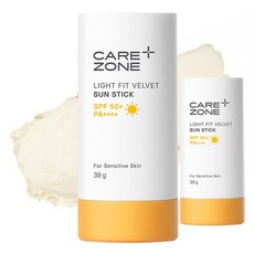 케어존 라이트핏 벨벳 선스틱 SPF50+ PA++++, 39g, 2개