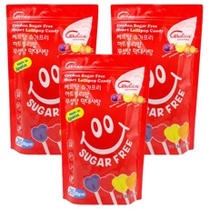 카라멜세르단 슈가프리 하트롤리팝 무설탕 막대사탕, 150g, 3개