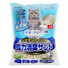 PETPRO 雙層貓砂盆用 沸石砂 4L 特殊消臭劑 檸檬酸 芬多精成分, 1袋, 強力消臭