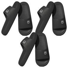 柔軟輕量拖鞋, 黑色, 3組