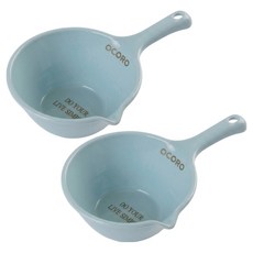 오코로 다용도 손잡이 욕실 바가지 대 + 소 세트, 블루, 1세트