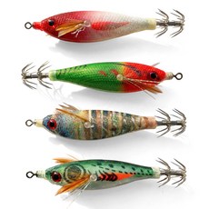 청춘어락 서해 싹쓸이 UV+ 야광 쭈꾸미 갑오징어 수평 에기 4종, 혼합색상, 1세트, 6g