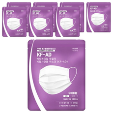 메디케이알 데일리 비말차단용 마스크 대형 KF-AD, 50개입, 8개, 화이트
