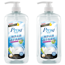 Prosi 普洛斯 極淨去油護手洗潔精，添加護膚配方，低泡沫易沖洗，蘋果香氣, 1L, 2瓶