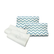 LIV MOM 高密度記憶枕 2入 + 枕套 2入, Z字形 藍色, 1套