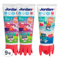 조르단 뉴스텝1 어린이 불소 치약 딸기향, 90g, 9개