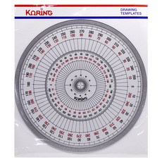KORING 正圓量角器 18cm K-1801, 1個, 混合顏色