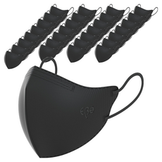 이비에 4중필터 새부리형 컬러 패션 마스크 대형 KF94, 30개입, 1개, 블랙