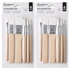 giorgione 原木藝術刷具 6種組, 2套, 0.8cm, 2.5cm, 1.5cm, 1cm, 0.8cm, 0.4cm