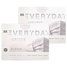 天天 成人平面醫療口罩 未滅菌, 白色, 50片, 2盒