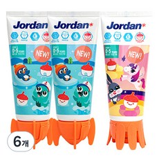 조르단 뉴스텝1 어린이 불소 치약 열대과일향, 90g, 6개