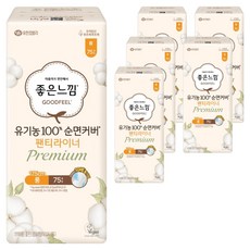 GOODFEEL 有機純棉表層優質護墊, 加長, 75入, 6個