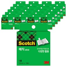 스카치 매직 테이프 리필 12mm x 18m, 혼합 색상, 25개