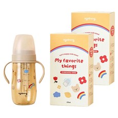 아가방 마이 페이보릿 띵스 빨대컵, 혼합색상, 2개, 270ml