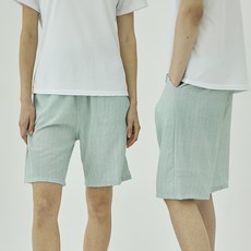 테라우드 깅엄 체크 냉감 5부 파자마 바지