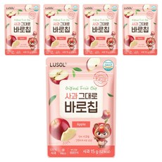 루솔 과일칩 사과 그대로 바로칩, 15g, 5개