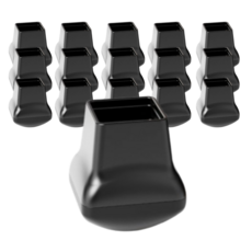 써뉴즈 미끄럼방지 실리콘 가구발 커버 사각, 블랙, 16개