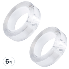 델리 실리콘 양면테이프, 투명, 6개