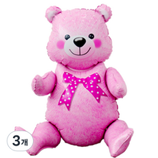 Mii Mii Party 週歲 百日宴 生日派對 寶寶派對 大型小熊氣球, 3個, 粉紅色