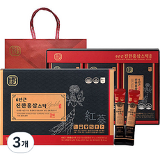 Hansamin 6年根紅蔘飲隨身包+提袋, 30條, 10g, 3個