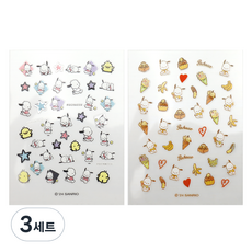 beautyhome 三麗鷗 帕恰狗 指甲貼 2款組, 3個, 跑步, 甜點