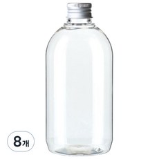 Glassdomae ARB330 透明飲料容器 鋁製銀色瓶蓋, 330ml, 8個