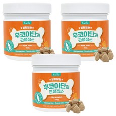 킵펫 강아지 말랑말랑 후코이단 잡스 영양제, 250g, 뼈/관절강화, 3개