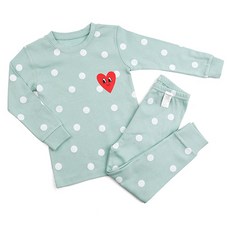 Maykids 童款愛心圓點印花30支棉長袖家居服套裝