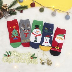 DRESSHOUSE 孩童聖誕圖案短襪 5雙