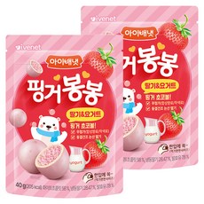 아이배냇 핑거봉봉 초코볼, 혼합맛(딸기/요거트), 40g, 2개