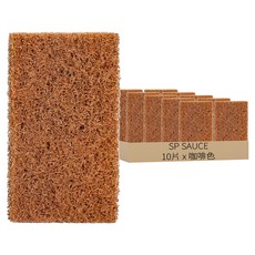 日本SP SAUCE 金鋼砂海綿雙層構造百潔布, 咖啡色, 10片