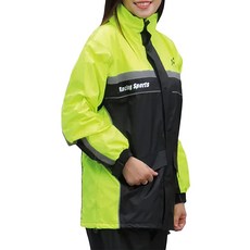 MotoC M203加強安全反光運動風雨衣 螢黃 2XL,高能見度反光條設計，透氣舒適，運動風時尚剪裁