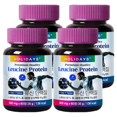 Holidays 亮氨酸片蛋白質 60 片, 60顆, 4罐