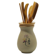 哥窰開片荷花茶道六君子, 1個