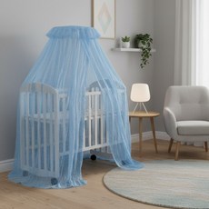 vivibaby 360°全罩加高設計/極細網紗/新生兒防護高密度嬰兒床蚊帳 台灣製, 藍色