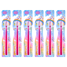 bebeD 초콜릿도 잘 닦이는 칫솔, 핑크, 6개입, 1개