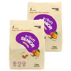 더독 시니어 강아지 닥터소프트 프리미엄 소프트사료, 닭, 1.5kg, 2개