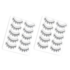 Maket Gamseong 自然透明梗假睫毛 Type 1 10入, 2個, 黑色