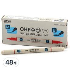 JAVAPEN OHP水性筆 M&B, 紅色, 48個