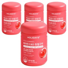 HOLIDAYS 維他命C&D雙倍軟糖 180g, 60顆, 4個