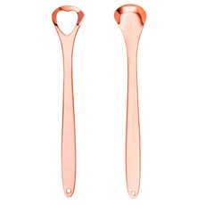 不銹鋼刮舌器玫瑰金 2 件套, 1個
