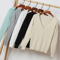 Goodif 女款深V領袖口亮點開襟衫