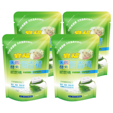 皂福 無香精天然酵素肥皂精 補充包, 添加酵素去除污漬, 自然清潔力, 嬰幼兒衣物適用, 1.5kg, 4包