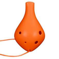 JK 高品質初學者用防碎裂6孔中音C調陶笛, 長吹嘴 橘色, 單一商品, 1個