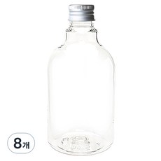 Glassdomae DN350 透明飲料容器 鋁製銀蓋, 350ml, 8個