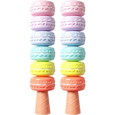 투영디자인 6컬러 마카롱 형광펜, 혼합색상, 2개