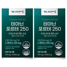 Vitamin Village 左旋茶胺酸Forte 250保健錠 21g, 30顆, 2個