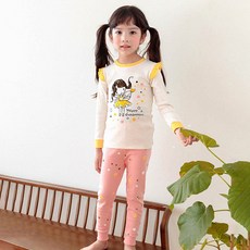 Maykids 女童款荷葉邊幸福精靈圖案長袖長褲套裝